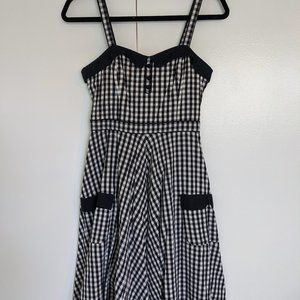 Black and white gingham sleeveless dress